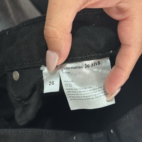 Reformation Womens 26 Black Stevie Ultra High Rise Jeans Closet Staple Casual - Picture 5 of 9